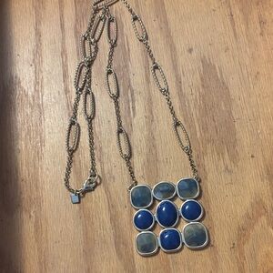 Banana Republic Blue and Gold Geometric Necklace